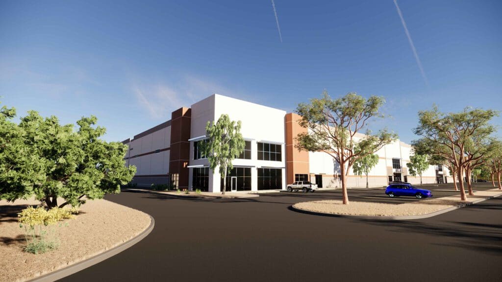 Rendering of a multi-level industrial building in Glendale Arizona
