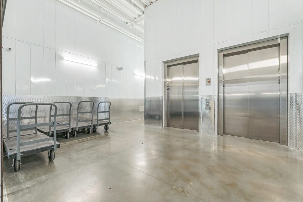 Photo of Interior Elevator area with storage carts