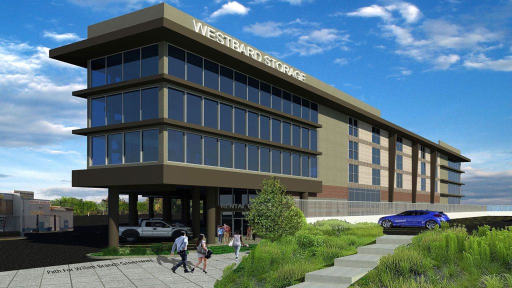 Rendering of Bethesda Self Storage building