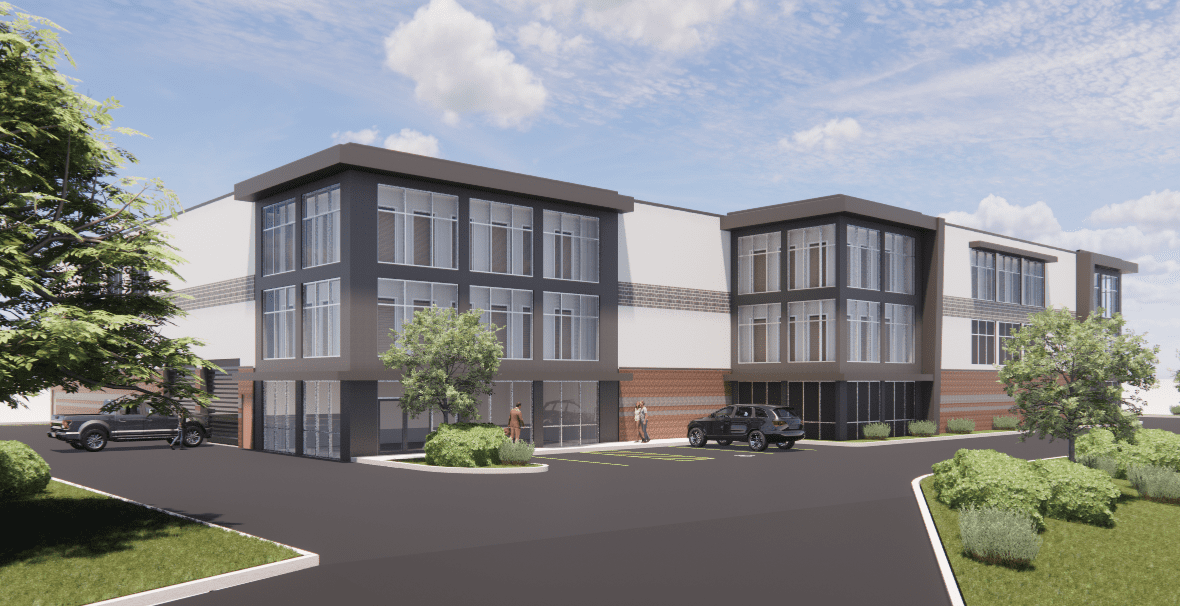 Rendering of Lafayette Self Storage Front View