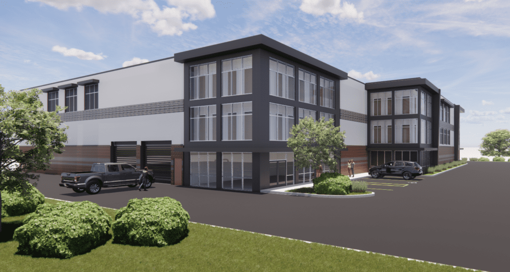 Rendering of Lafayette Self Storage Front View