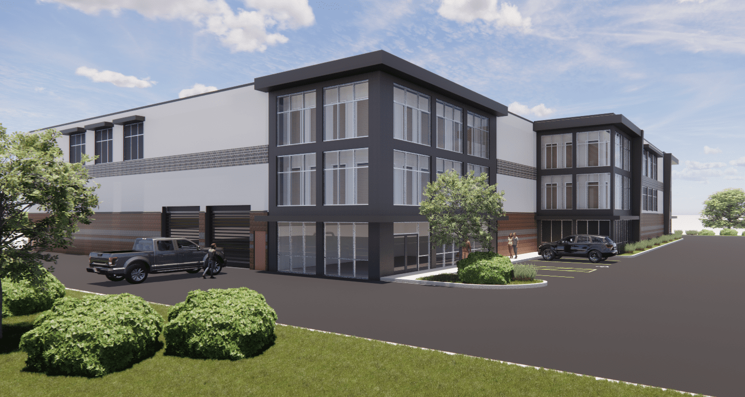 Rendering of Lafayette Self Storage Front View