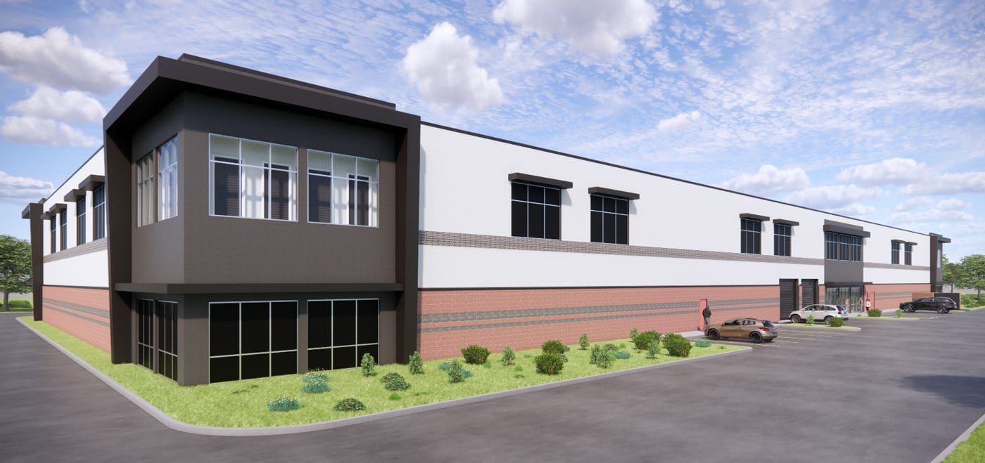 Middleton Self Storage rendering of proposed multi-level building with brick accents