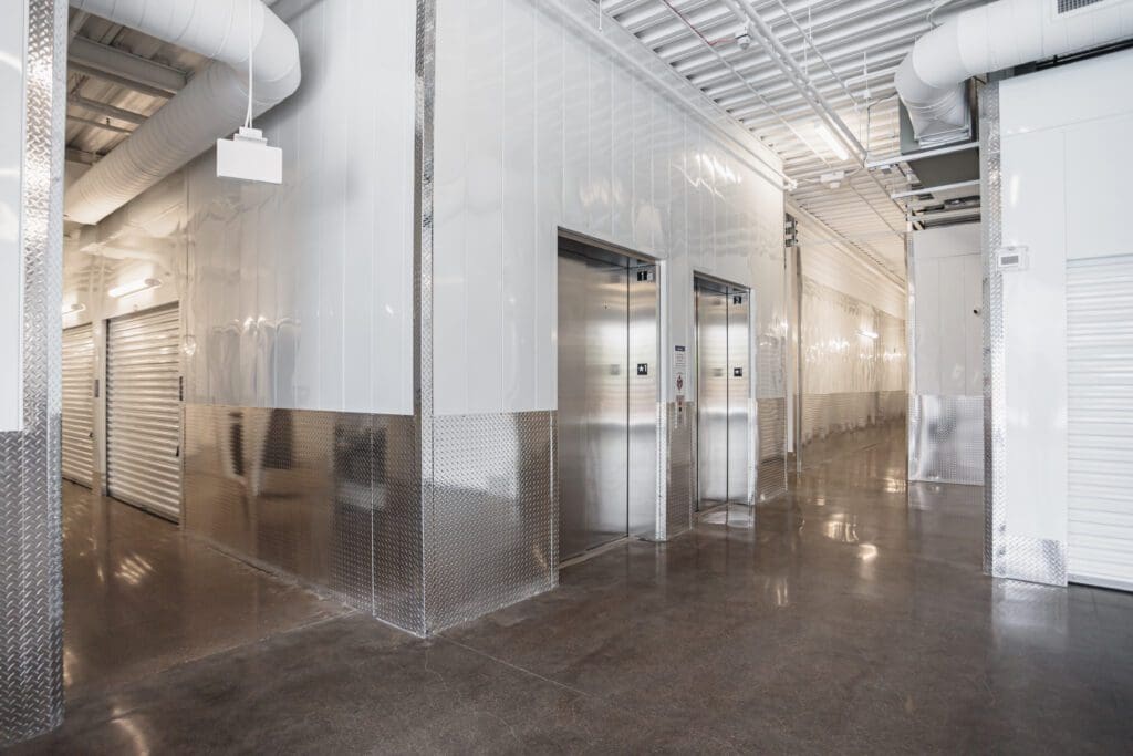 Photo of interior elevators at Raintree and Pima Self Storage