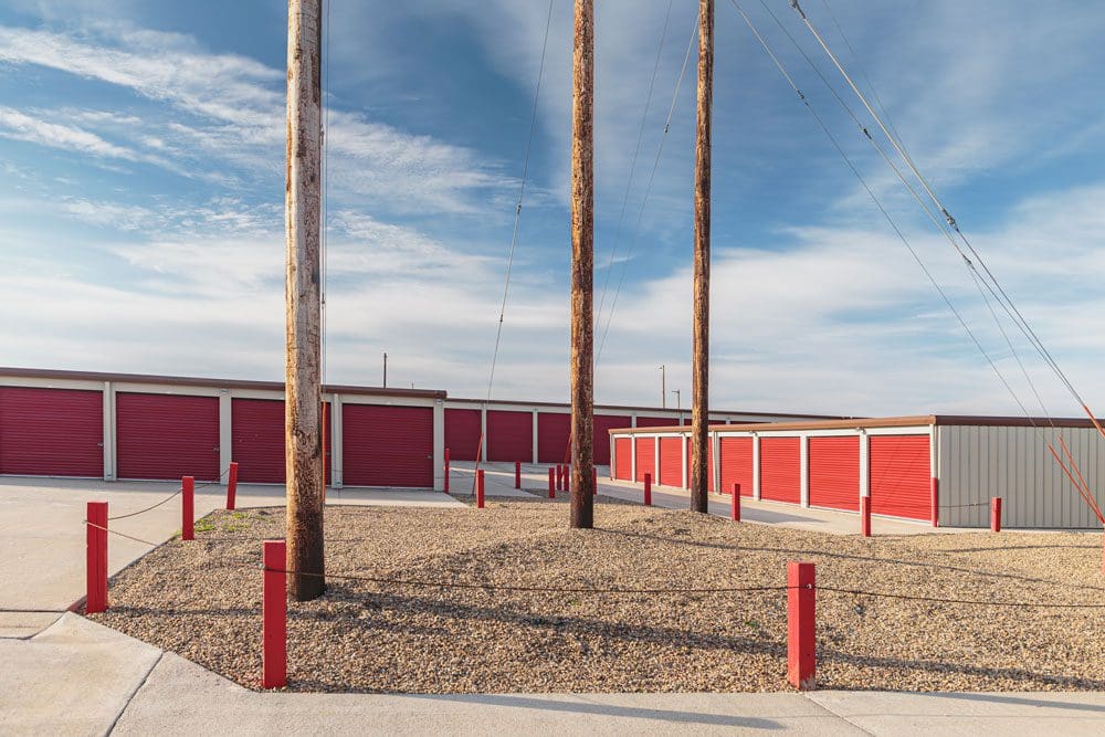 Daytime photo of storage units at Storage 85 in Watford City ND