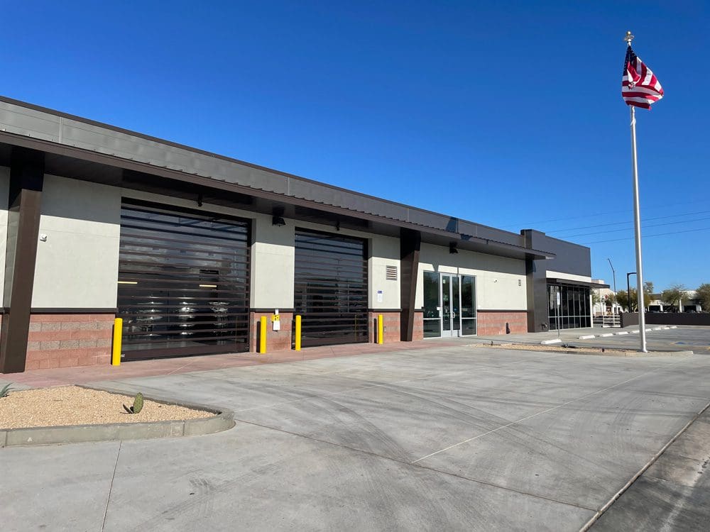 Tatum and Dynamite Self Storage Aerial Photo of Exterior Building with Large Doors for Loading