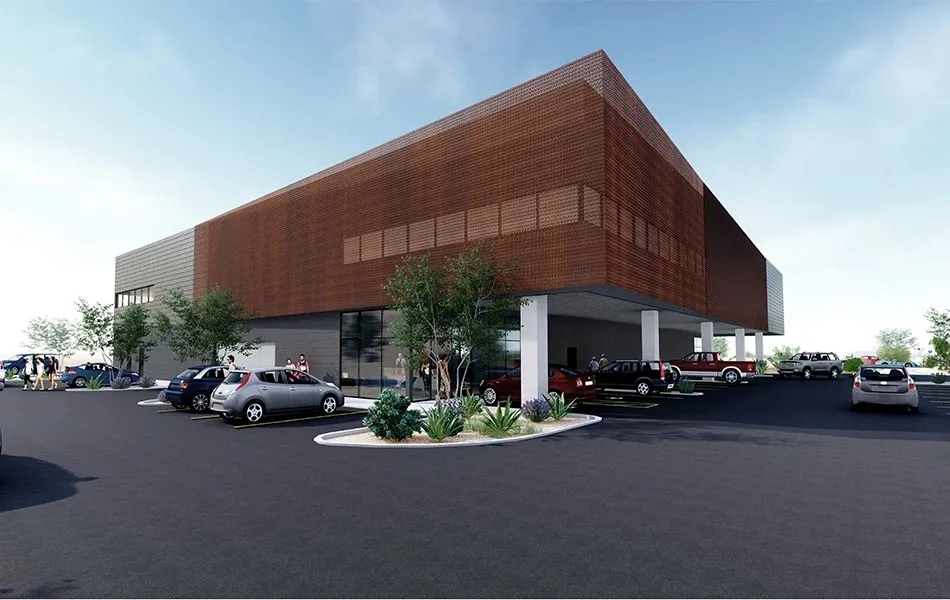 A rendering of the new parking garage.
