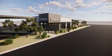 A rendering of the exterior of a building.