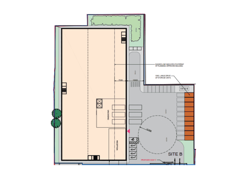 site plan of a storage property