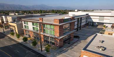 Multi level building with brick accents San Gabriel Storage